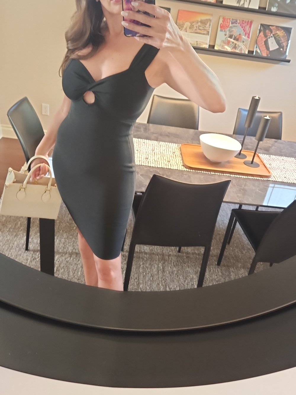 Black Cutout Mini Dress with Supportive Wide Straps